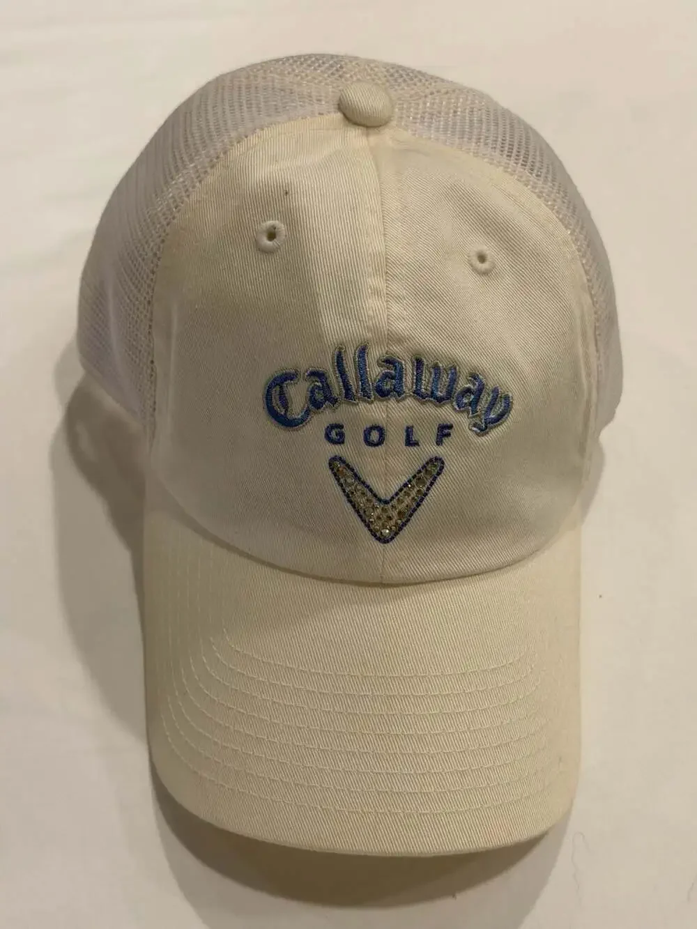 NWOT Callaway Golf Mesh Trucker Hat White Rhinestone Adjustable Cap